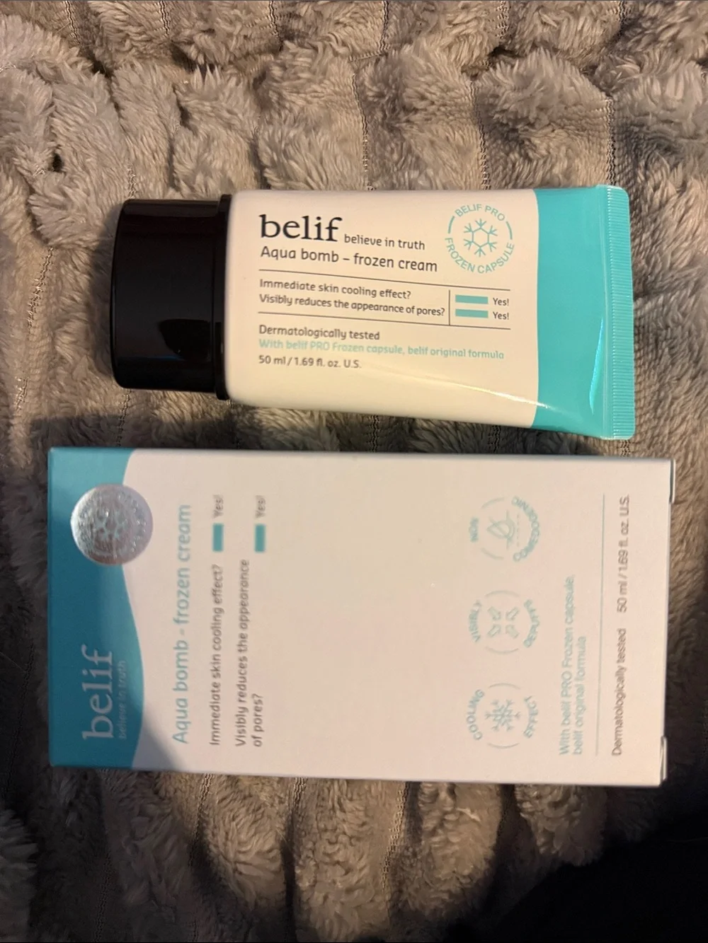 belif Aqua Bomb Frozen Cream & Eye Gel Set — Blue/White Hydrating Duo